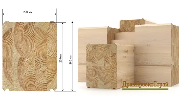 Брус клееный с двойной переклейкой 240(W)х265hх12000(L) мм