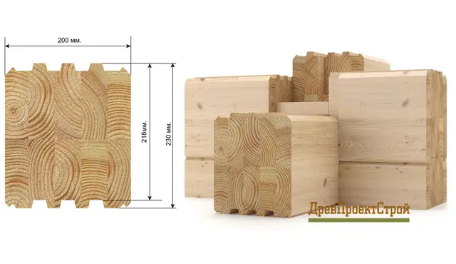 Брус клееный с двойной переклейкой: 160/200/240(W)х265х12000(L) мм